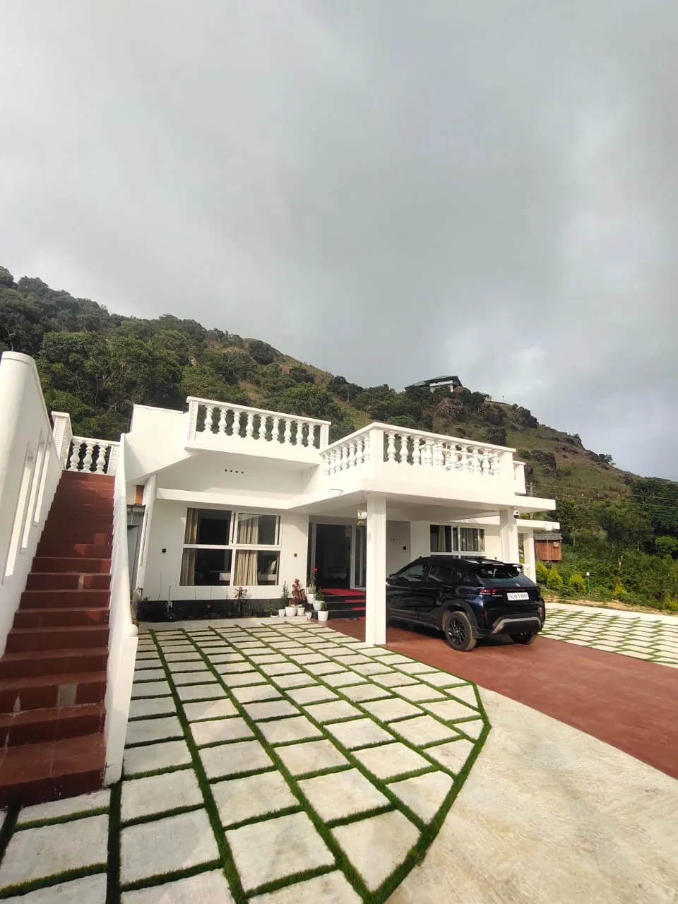 Villa against the green hillside