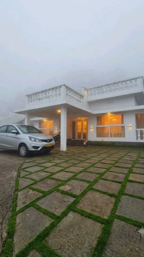 The villa in the evening mist