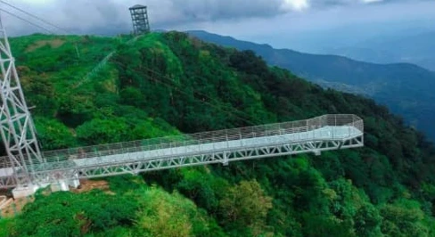 Vagamon glass bridge over the green valley